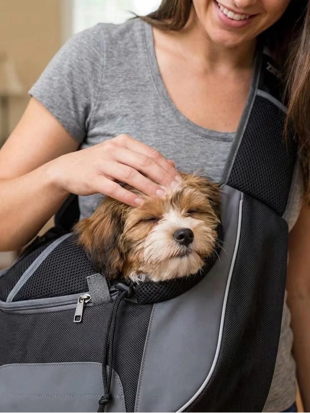 kangaROOS Pet Sling Carrier for medium size Dogs up to 15 lbs